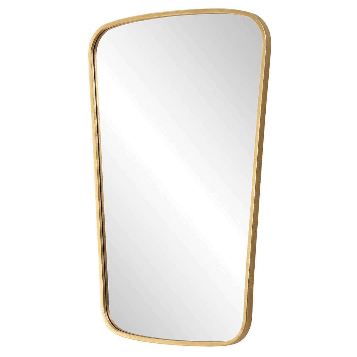 Curved Gold Leaf Mirror