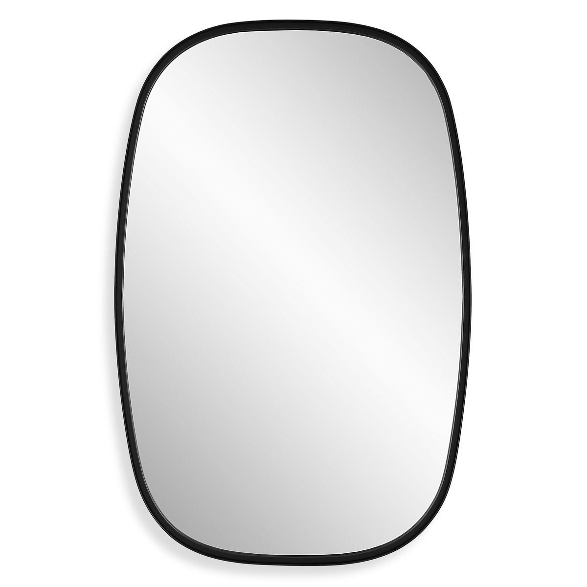Rounded Black Rectangle Mirror