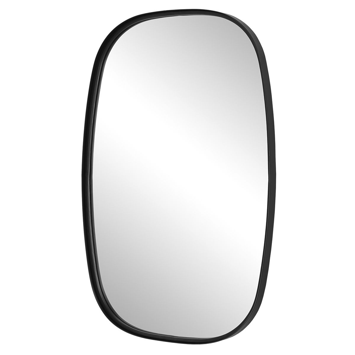 Rounded Black Rectangle Mirror