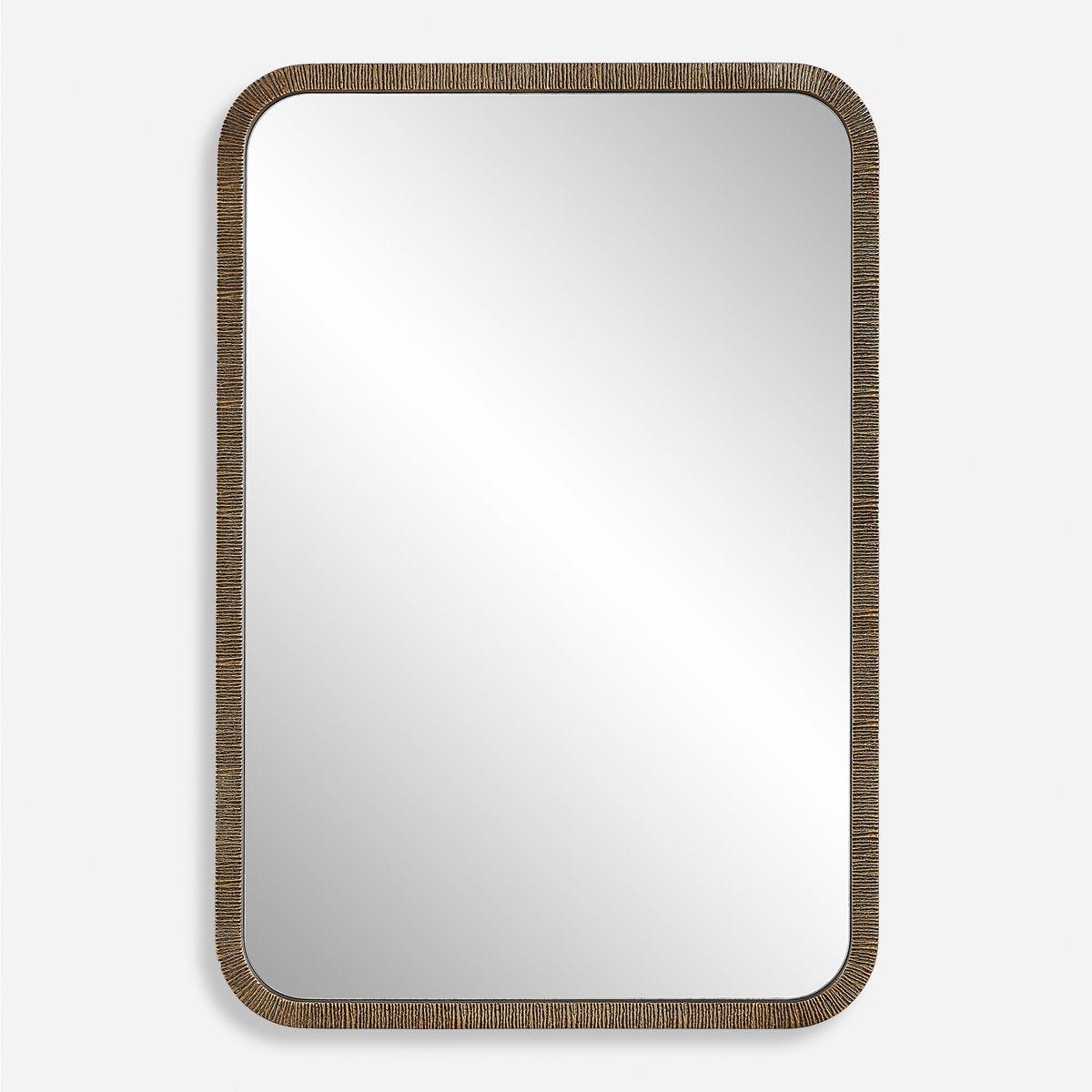 Ridged Antique Gold Mirror