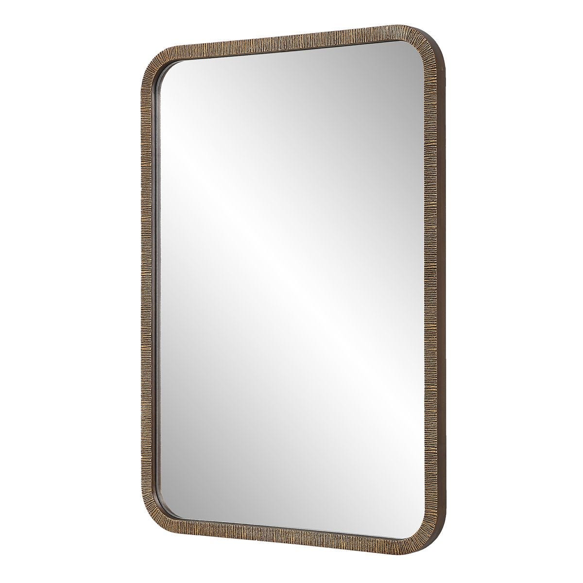 Ridged Antique Gold Mirror