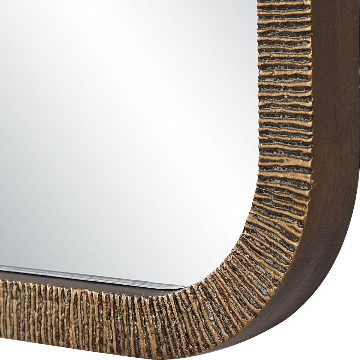 Ridged Antique Gold Mirror