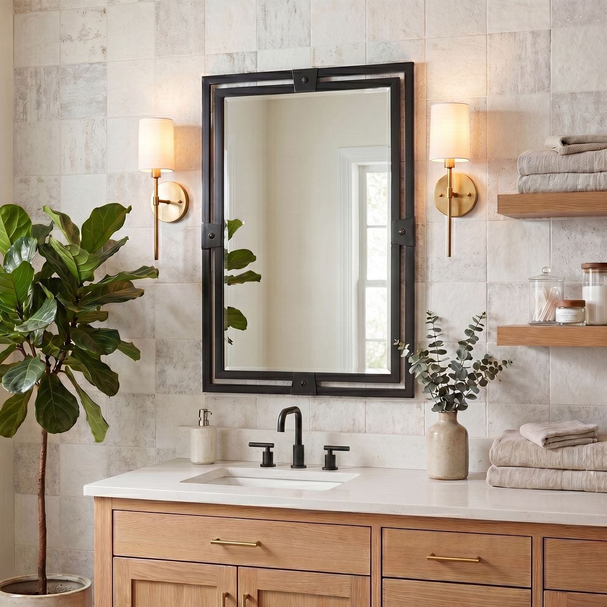 Industrial Double-Frame Mirror