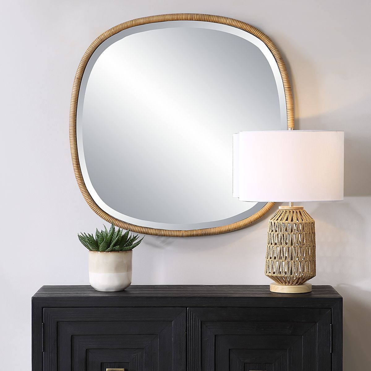Natural Rattan Organic Mirror
