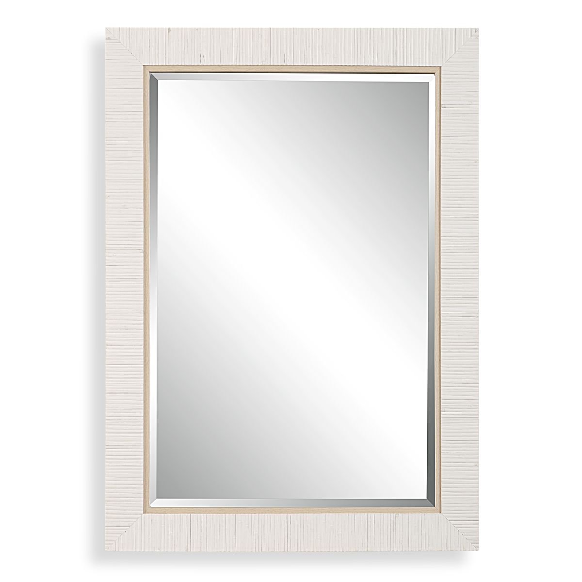 Whitewashed Rattan Mirror