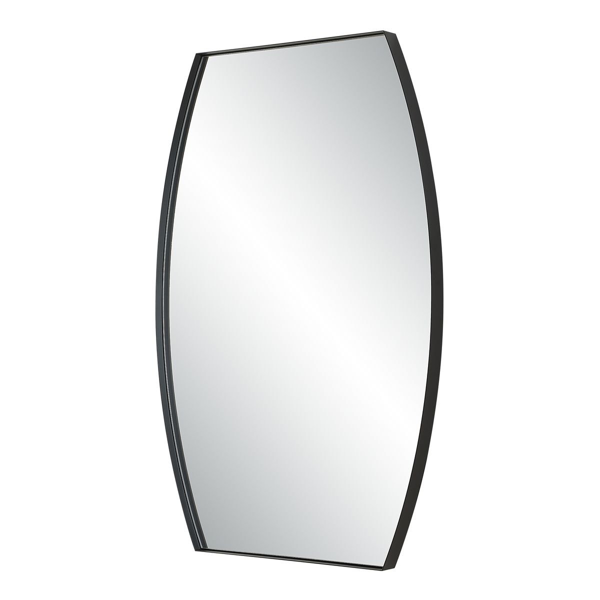 Convex Black Floating Mirror