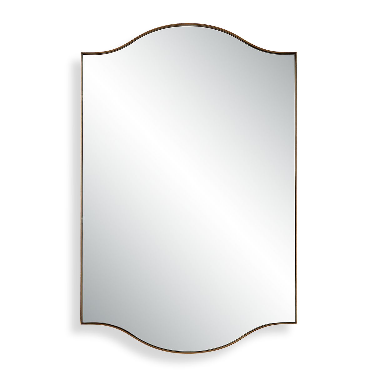 Arched Brushed Gold Mirror