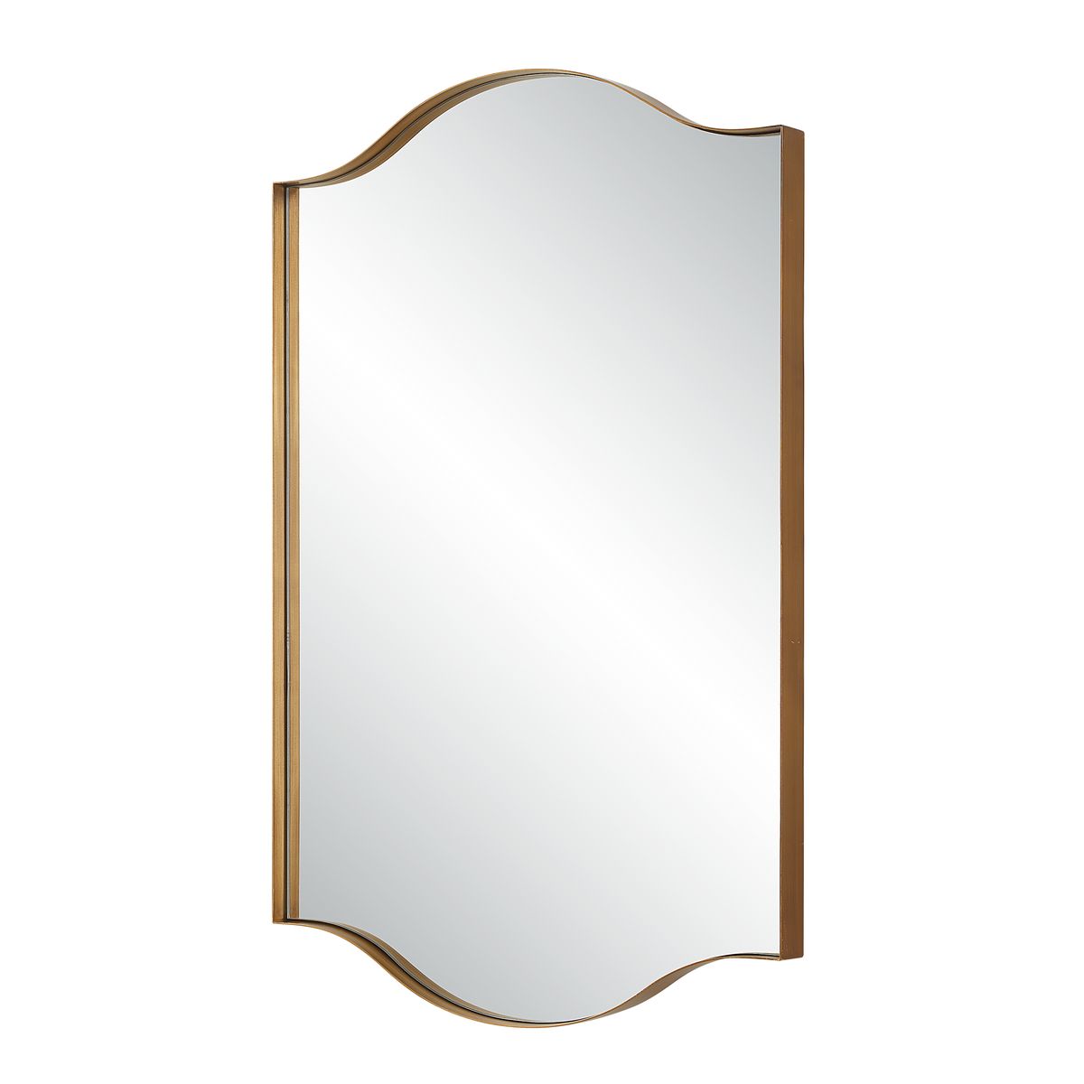 Arched Brushed Gold Mirror