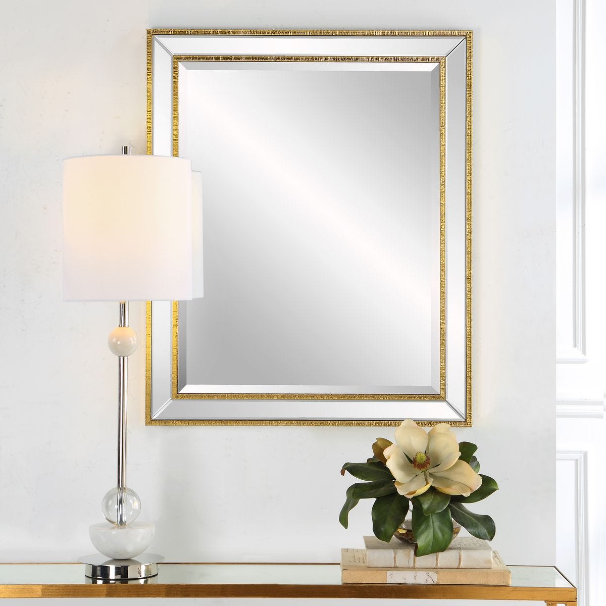 Gold Textured Panel Mirror