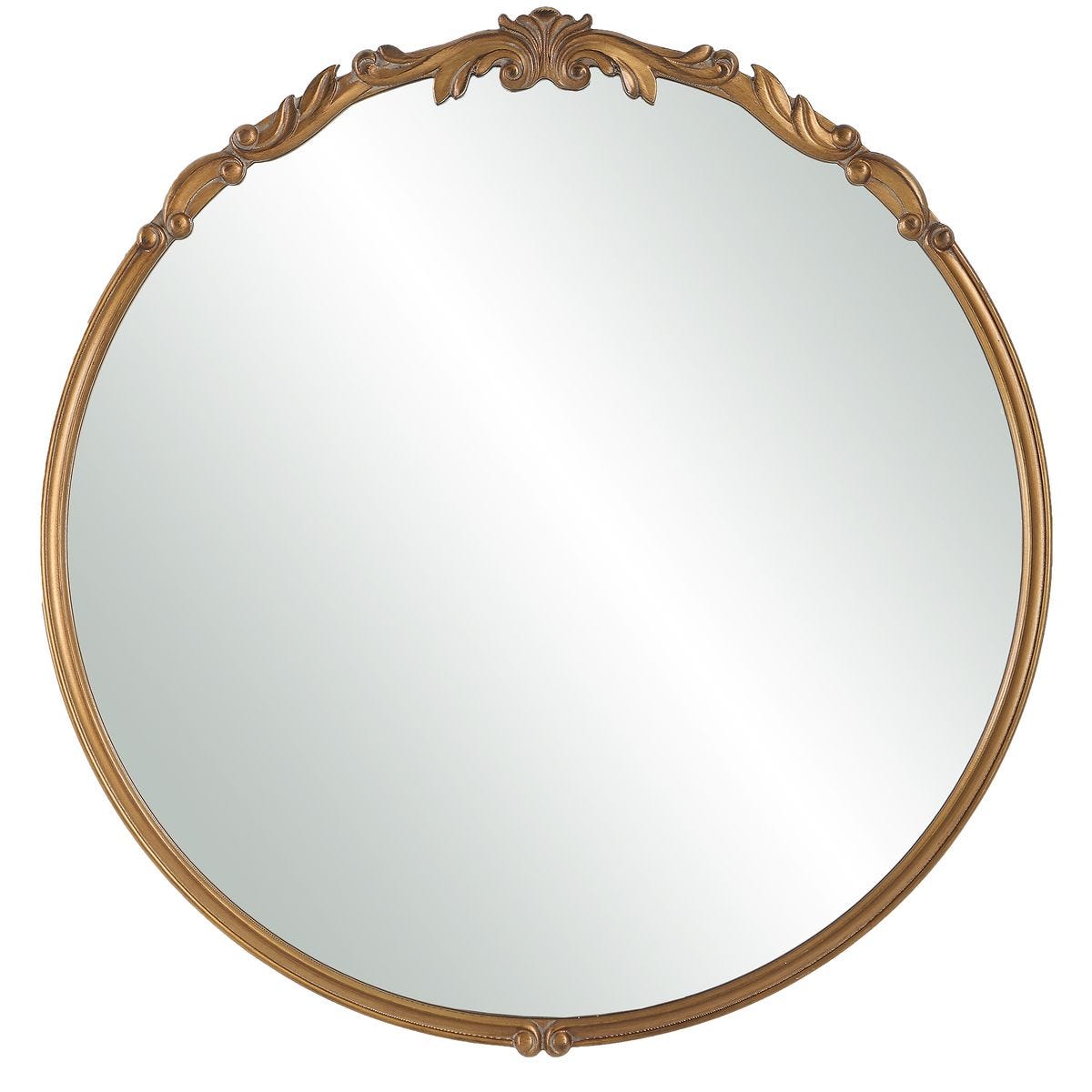 Ornate Gold Round Mirror