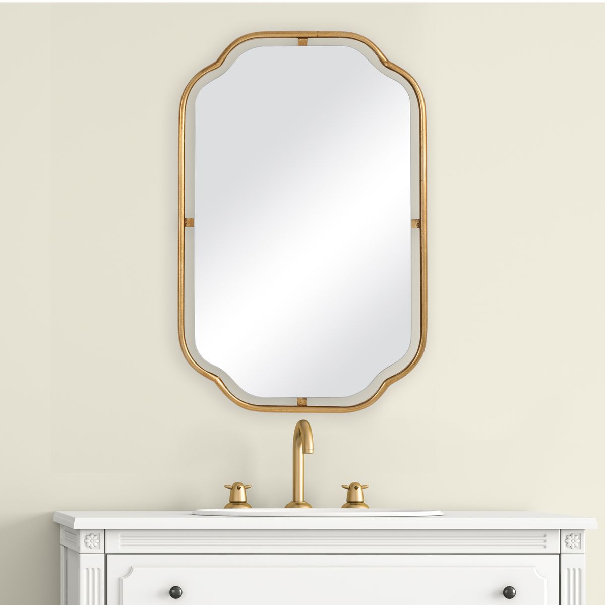 Tubular Gold Floating Mirror