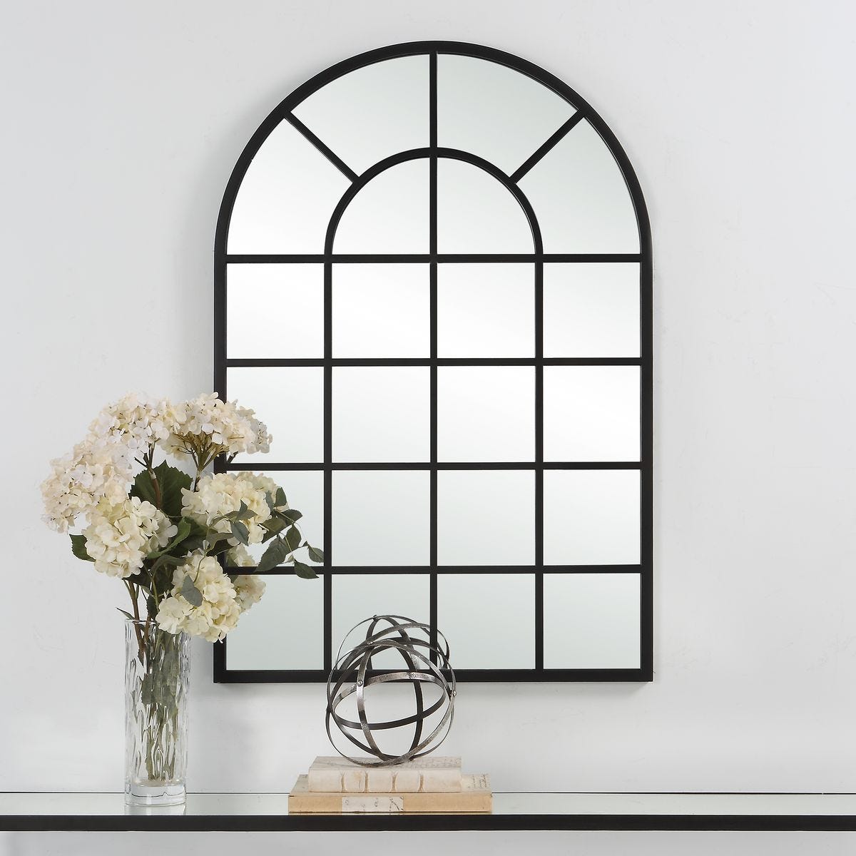 Arched Windowpane Mirror