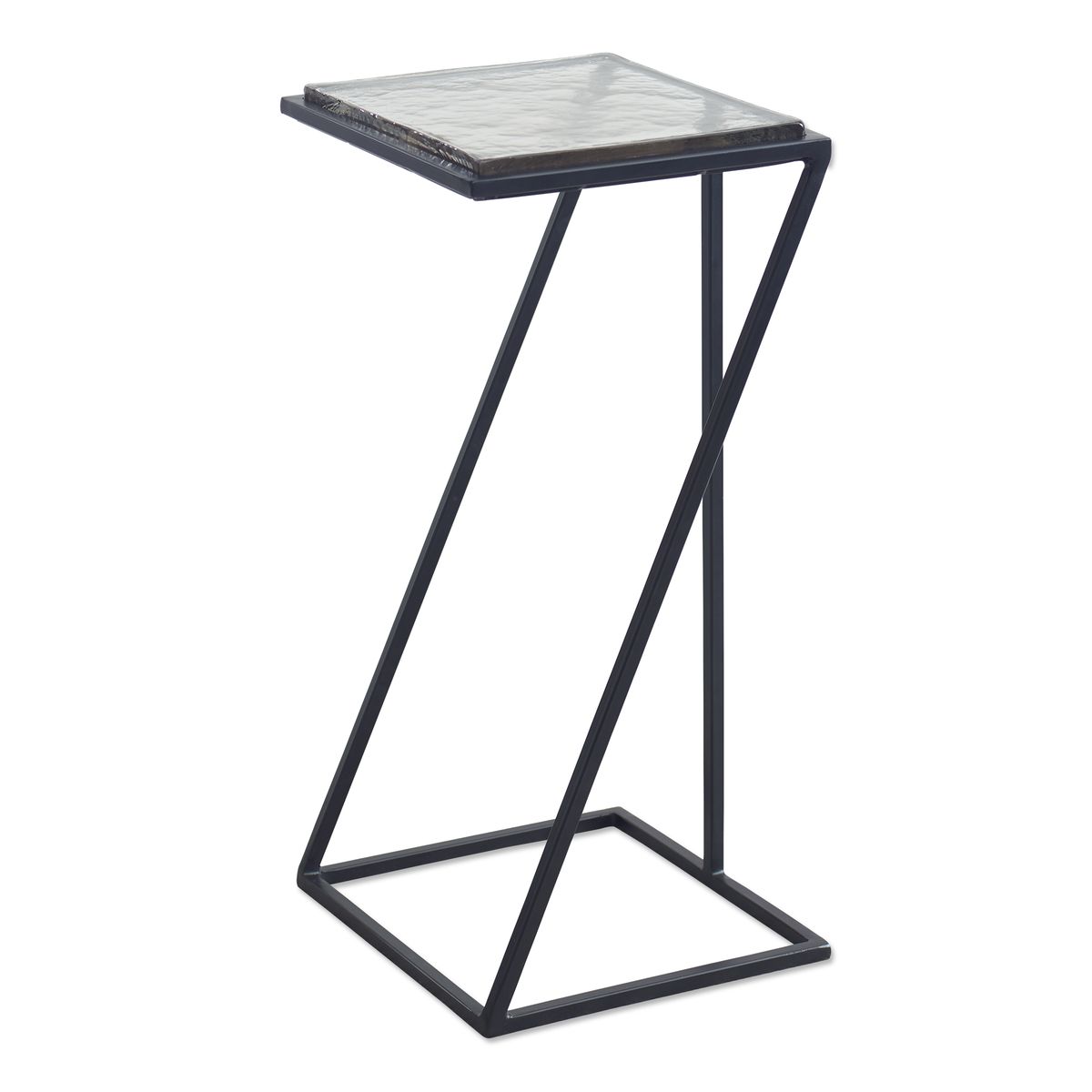 Angled Cast Glass Accent Table