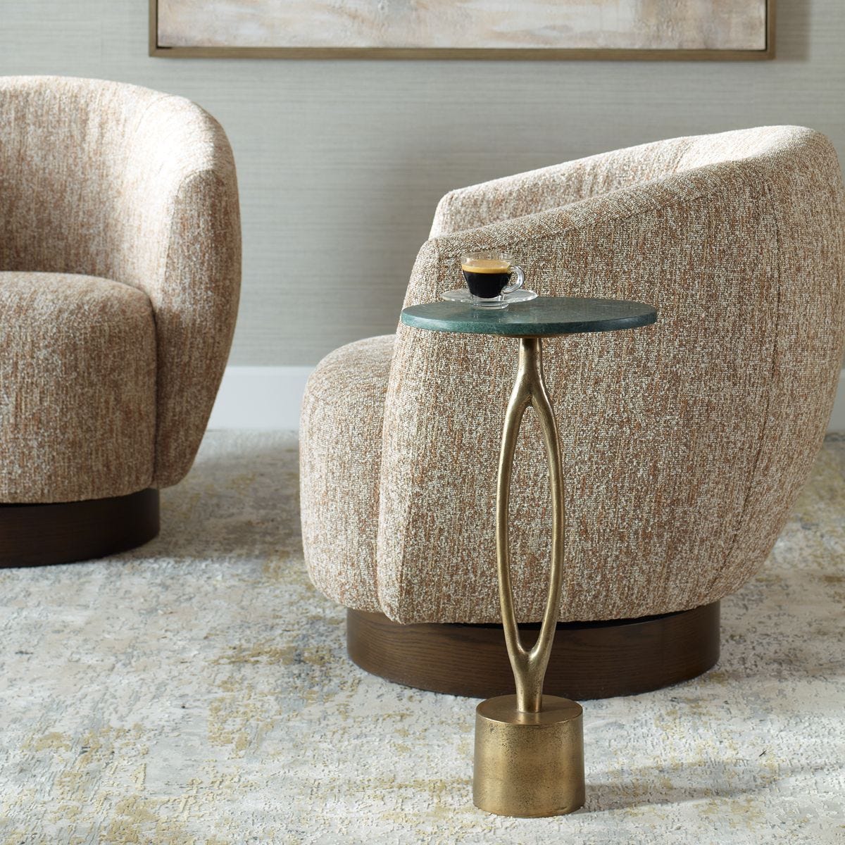 Emerald Marble Accent Table