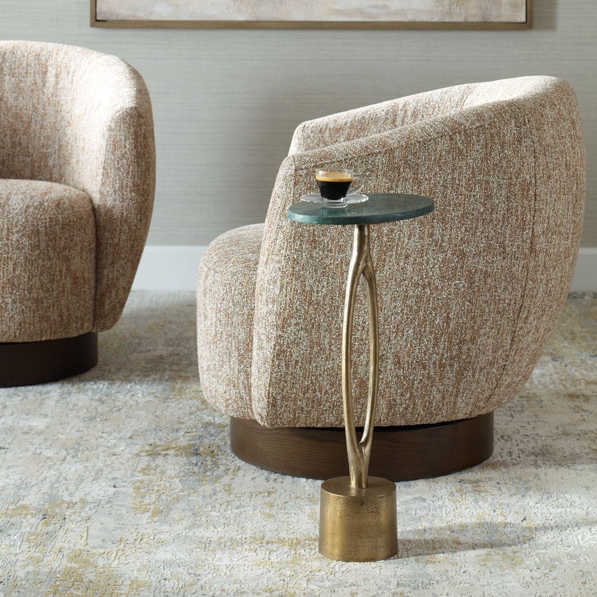 Emerald Marble Accent Table