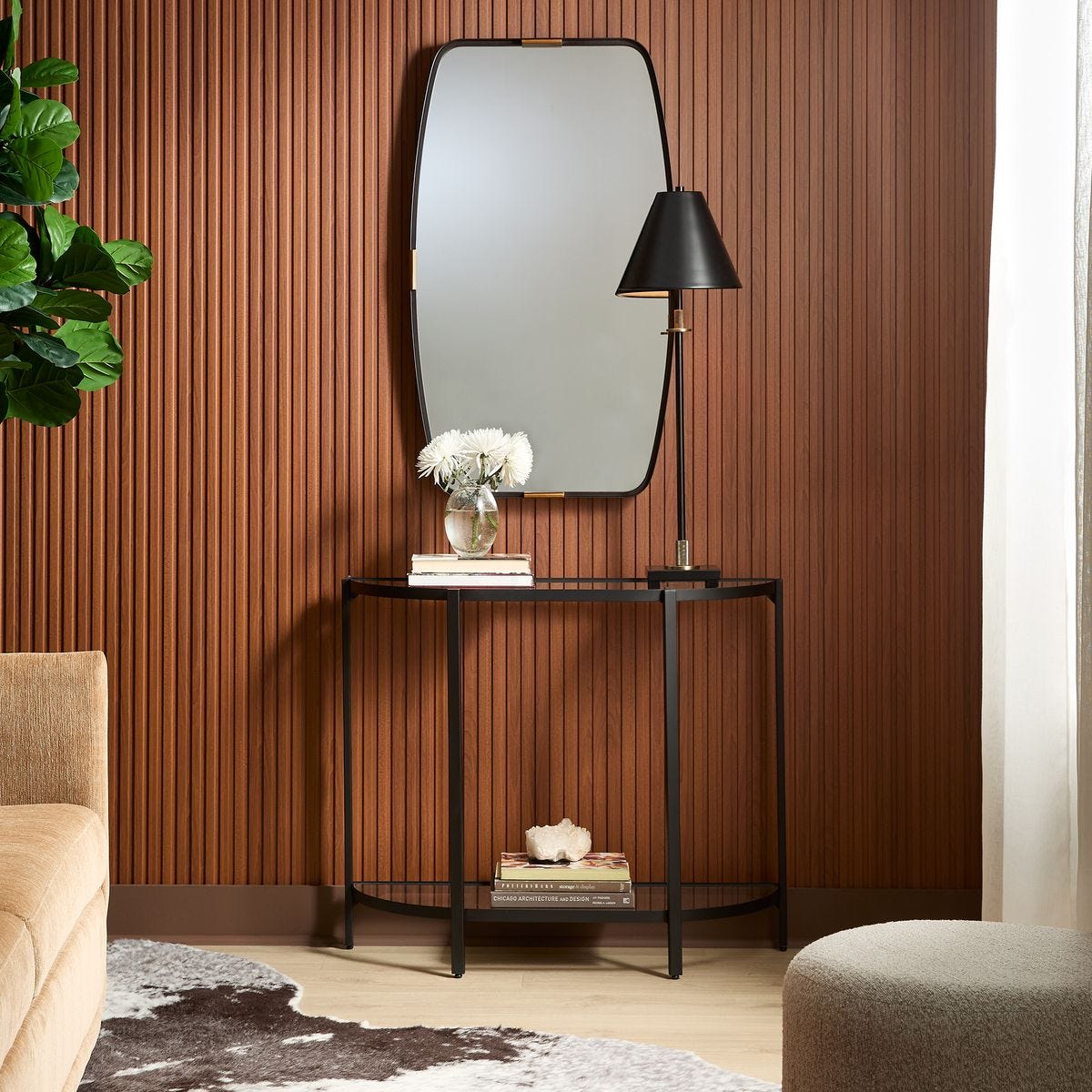 Demilune Glass Console