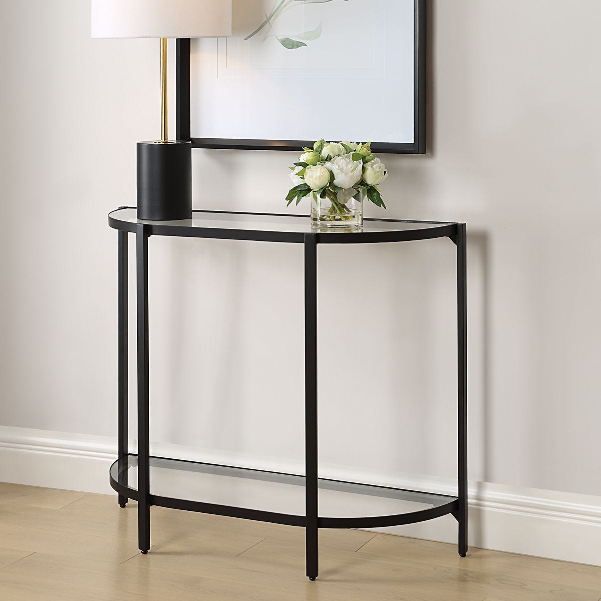 Demilune Glass Console