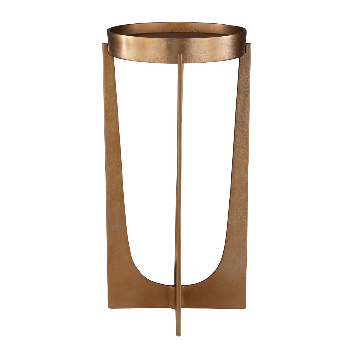 Brass Tray Accent Table