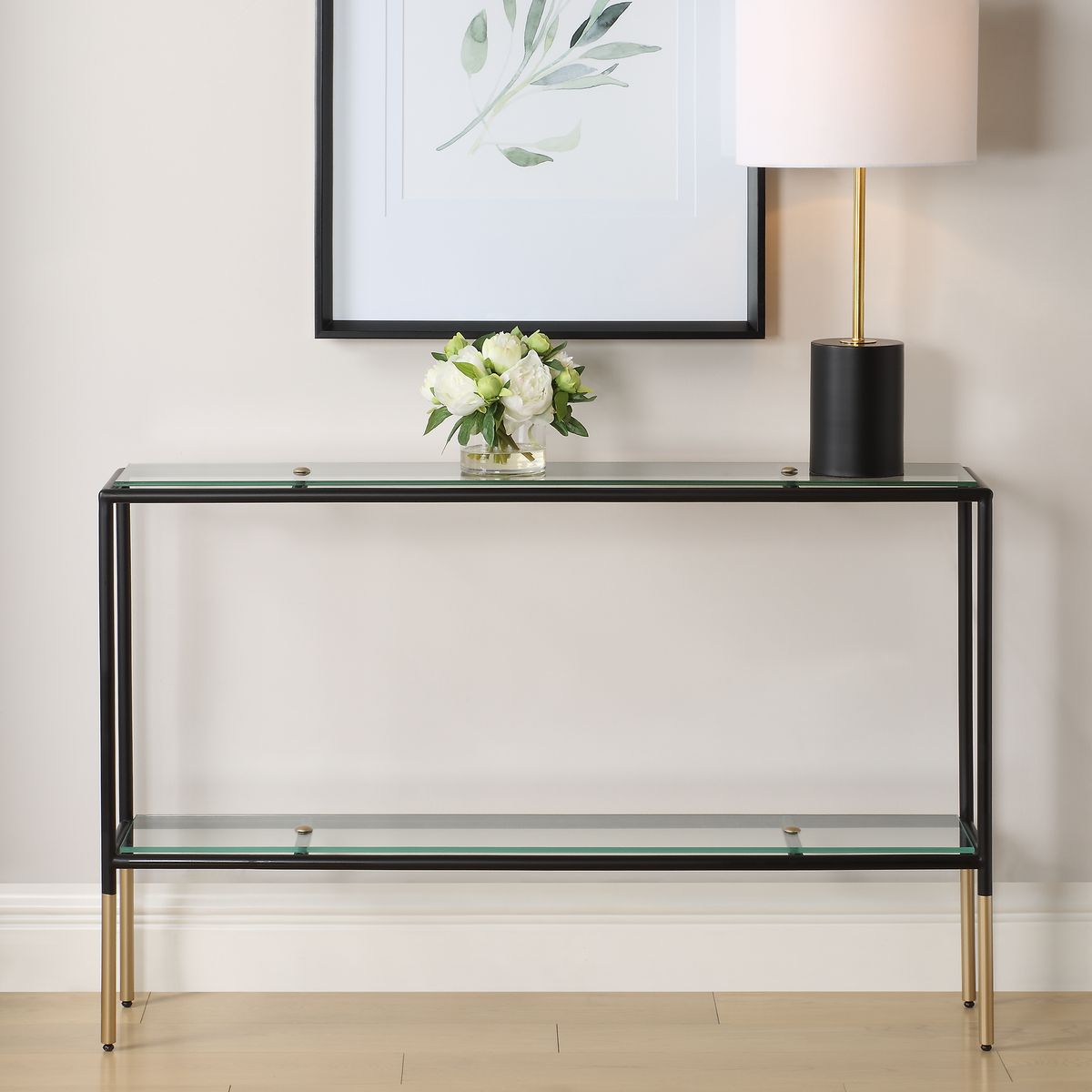 Black & Gold Floating Console