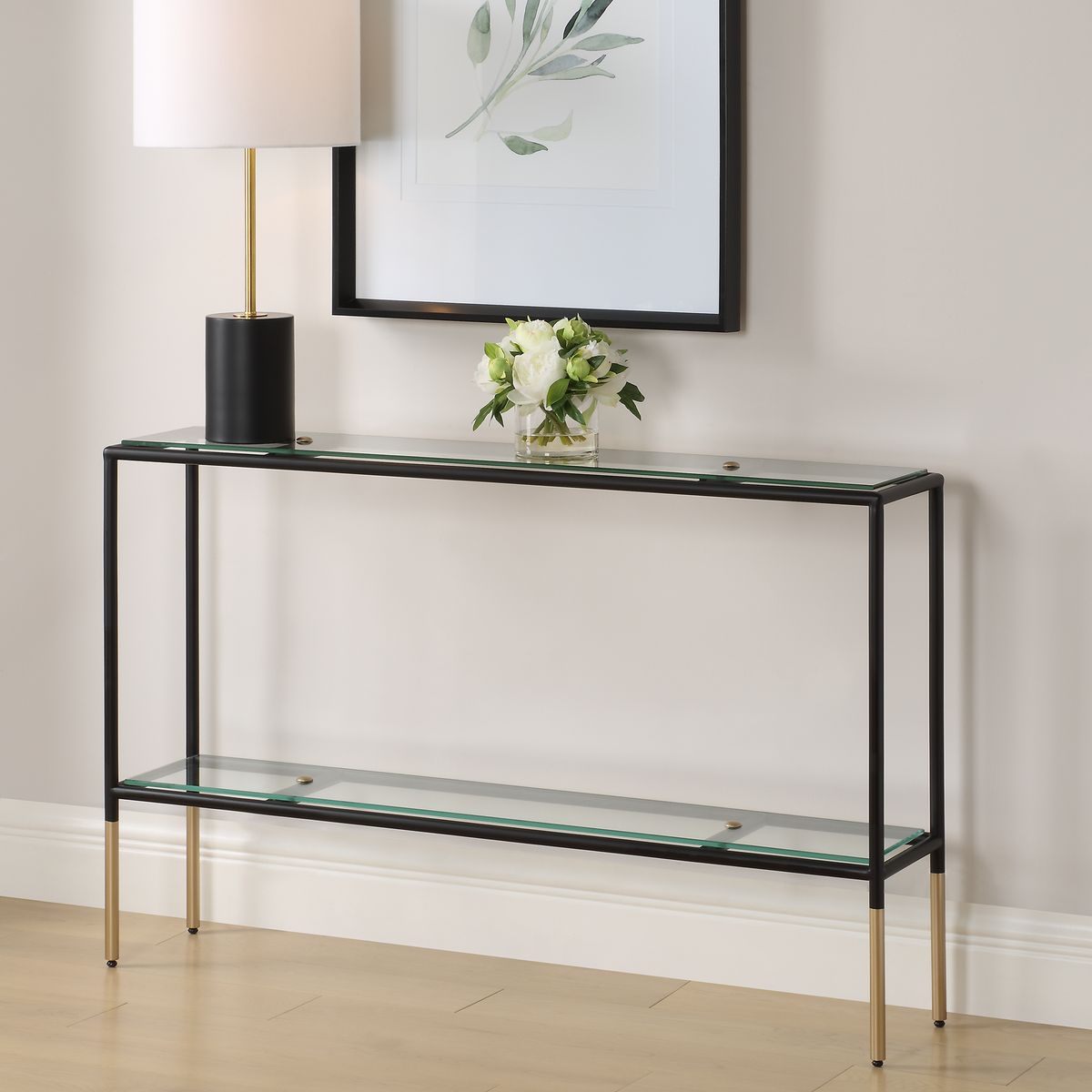 Black & Gold Floating Console