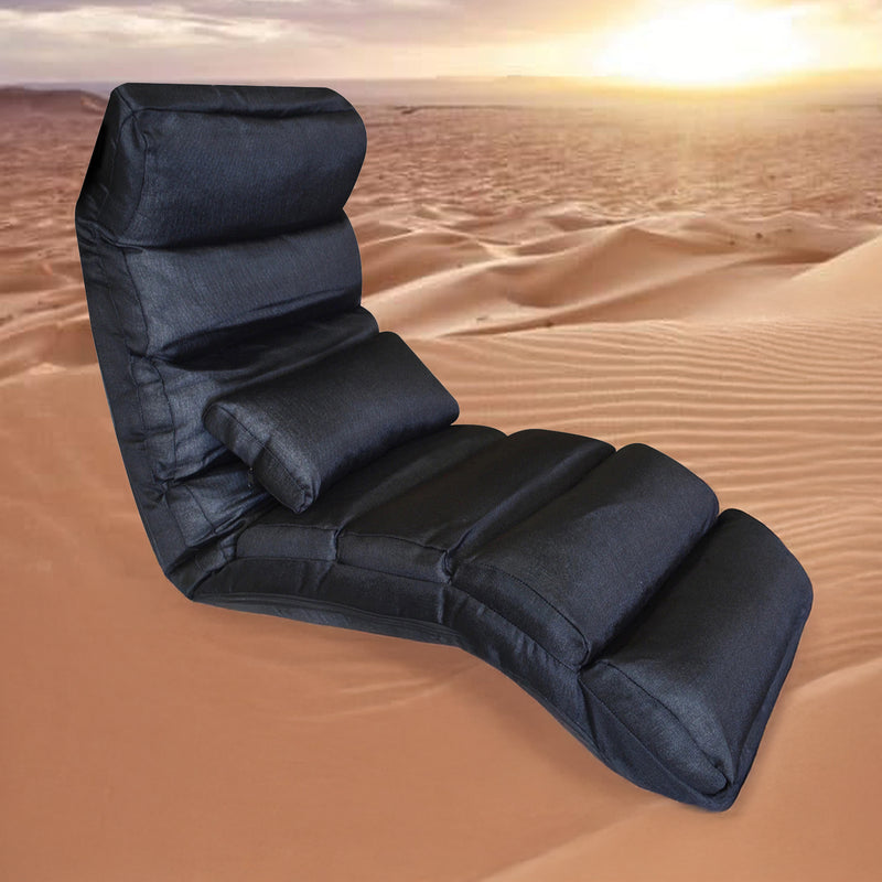 Large Floor Chair – Linen – Adjustable Backrest with Extra Lumbar Support for Comfort.