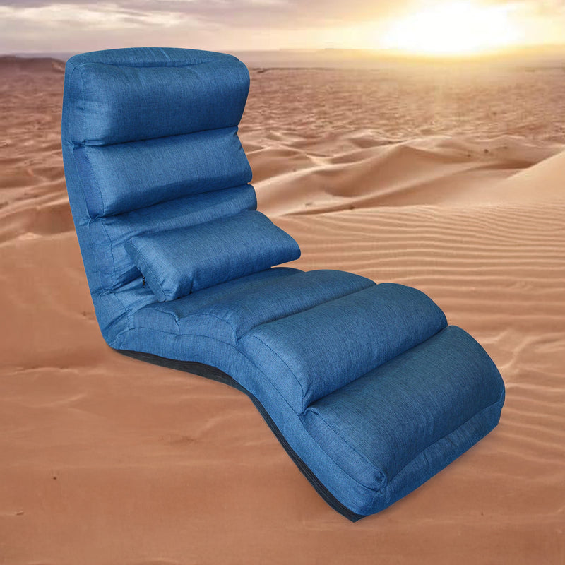 Large Floor Chair – Linen – Adjustable Backrest with Extra Lumbar Support for Comfort.