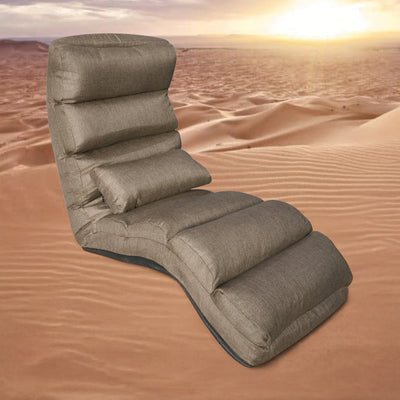 Large Floor Chair – Linen – Adjustable Backrest with Extra Lumbar Support for Comfort.