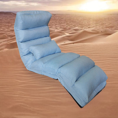 Large Floor Chair – Linen – Adjustable Backrest with Extra Lumbar Support for Comfort.