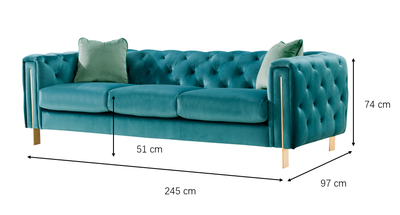 Royal Velvet Sofa (245cm)