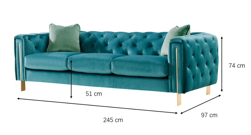 Royal Velvet Sofa (245cm)