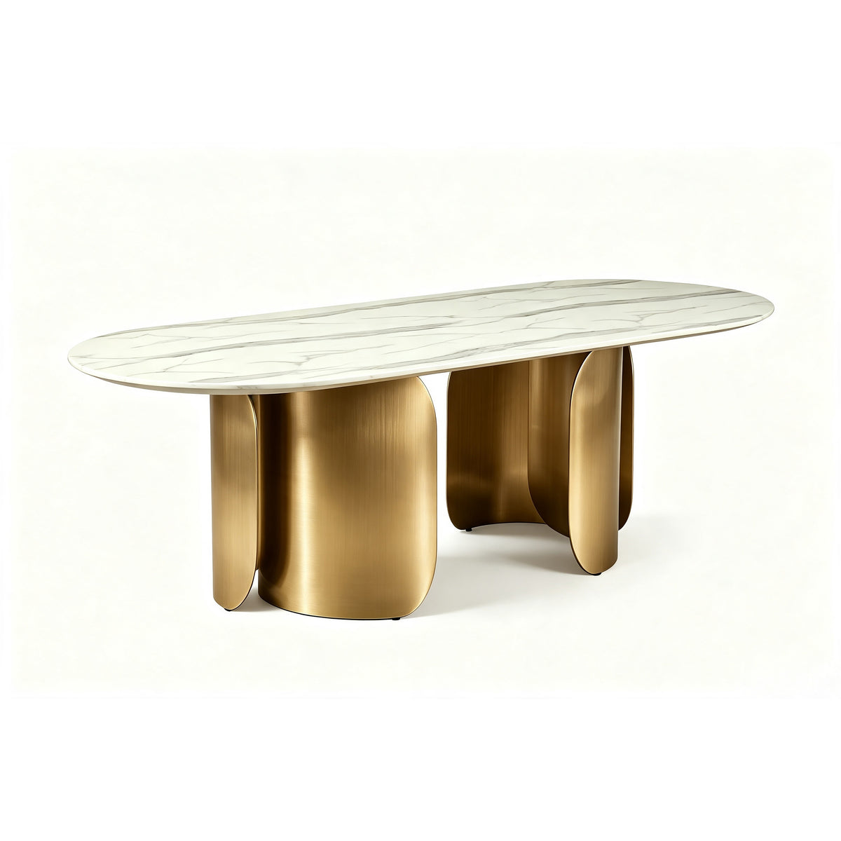 Twirl White Gold Dining Table- 240 Cm