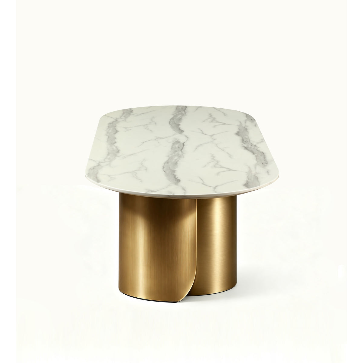 Twirl White Gold Dining Table- 240 Cm
