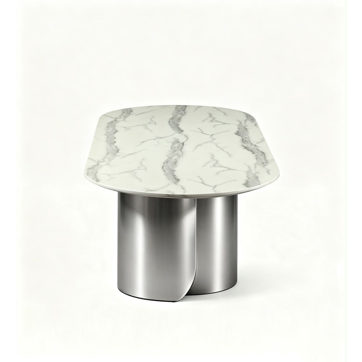 Twirl White Silver Dining Table - 270 Cm