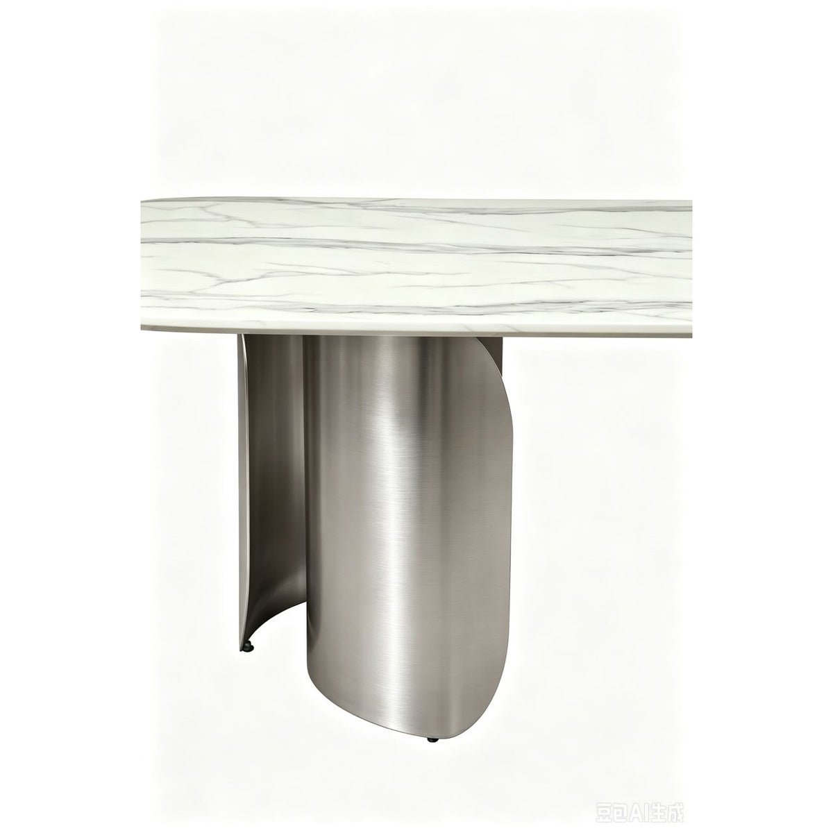 Twirl White Silver Dining Table-300 Cm