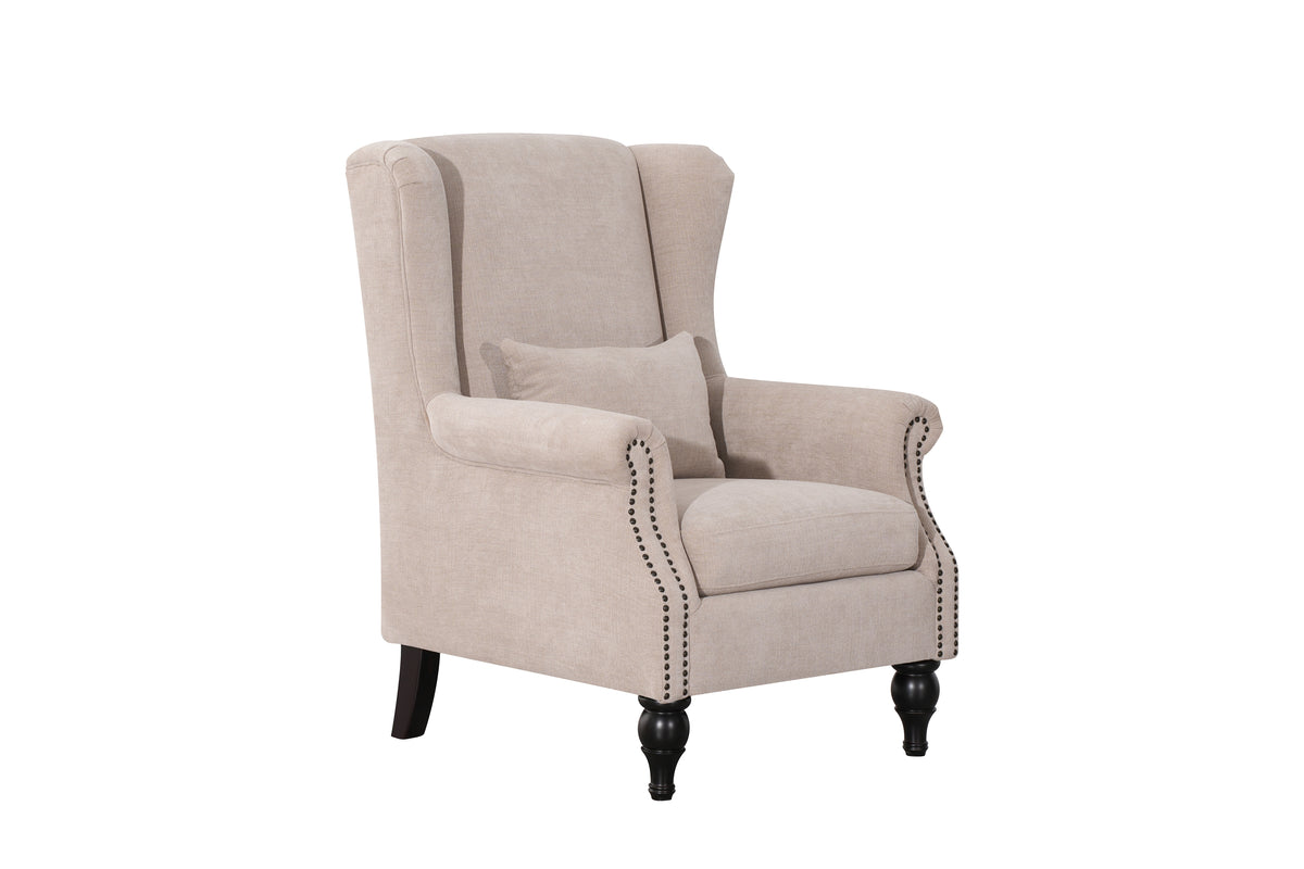 Saddle Beige Accent Chair