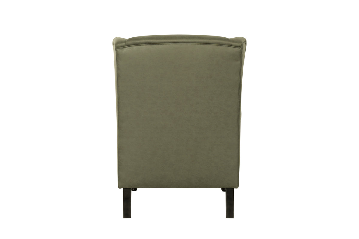 Saddle Green Leather Accent Chair