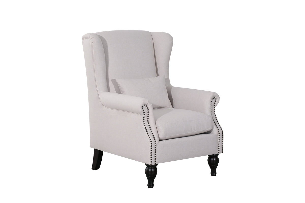 Saddle Grey Accent Chair