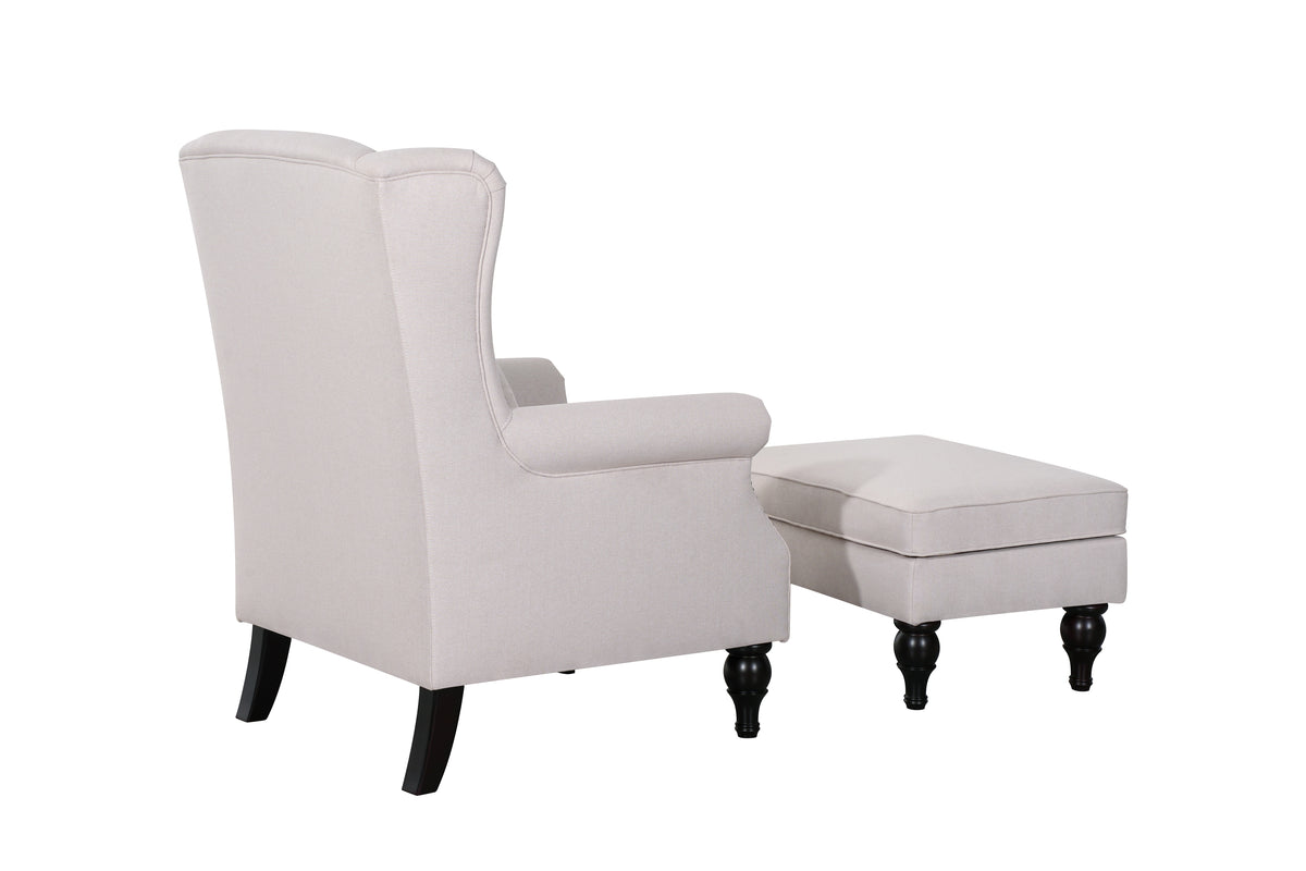 Saddle Grey Chair+Ottoman