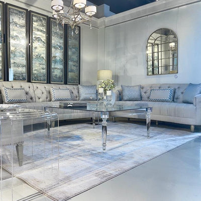 Intl-Compositions - Classic Elegance Sofa (Sky Blue)