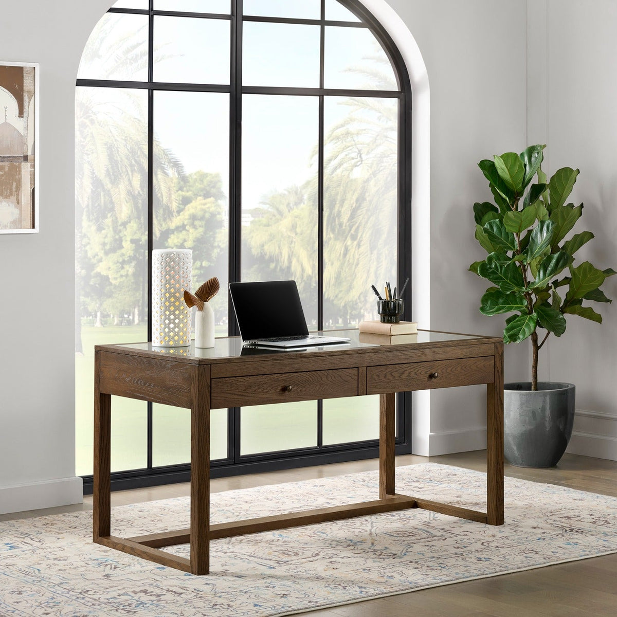 Layali Desk - Glass Top