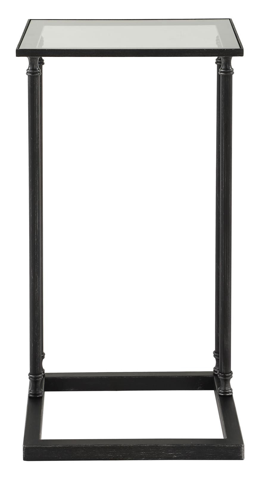Henzler 30 W x 63 H x 33 D Black Rectangle C Table Table with Glass Top