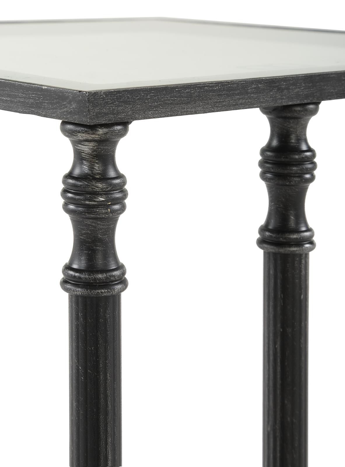 Henzler 30 W x 63 H x 33 D Black Rectangle C Table Table with Glass Top