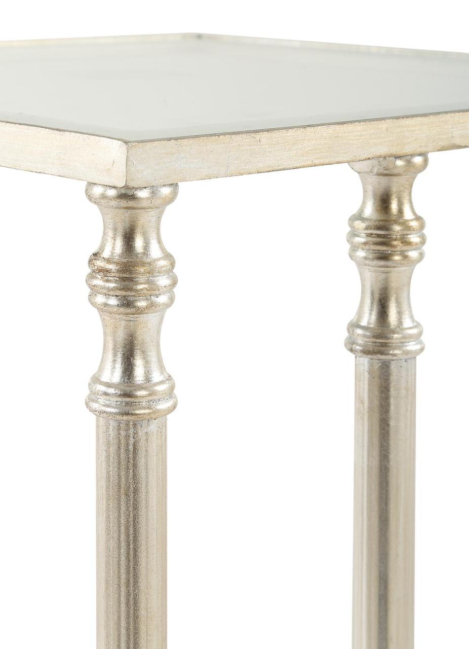Henzler 30 W x 63 H x 33 D Silver Rectangle C Table Table with Glass Top