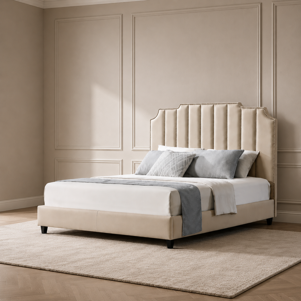 Cream Beauty King Bed