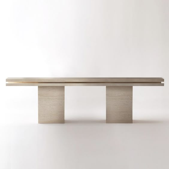 Royal | BreezeBluff Marble Dining Table in Natural Travertine Marble - Beige - 250x110x80 cm