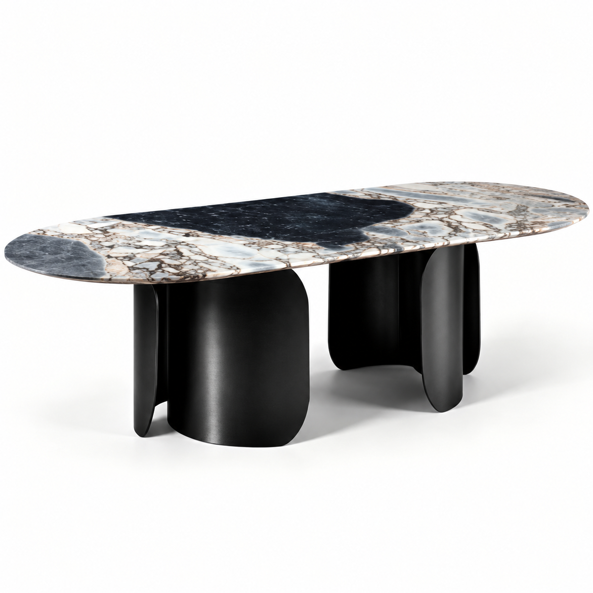 Twirl Ocean Storm Black Dining Table- 270  Cm