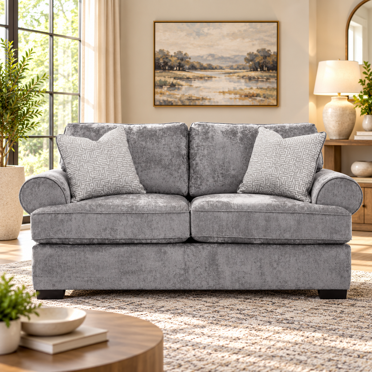 Clara Grey 2 seater Sofa