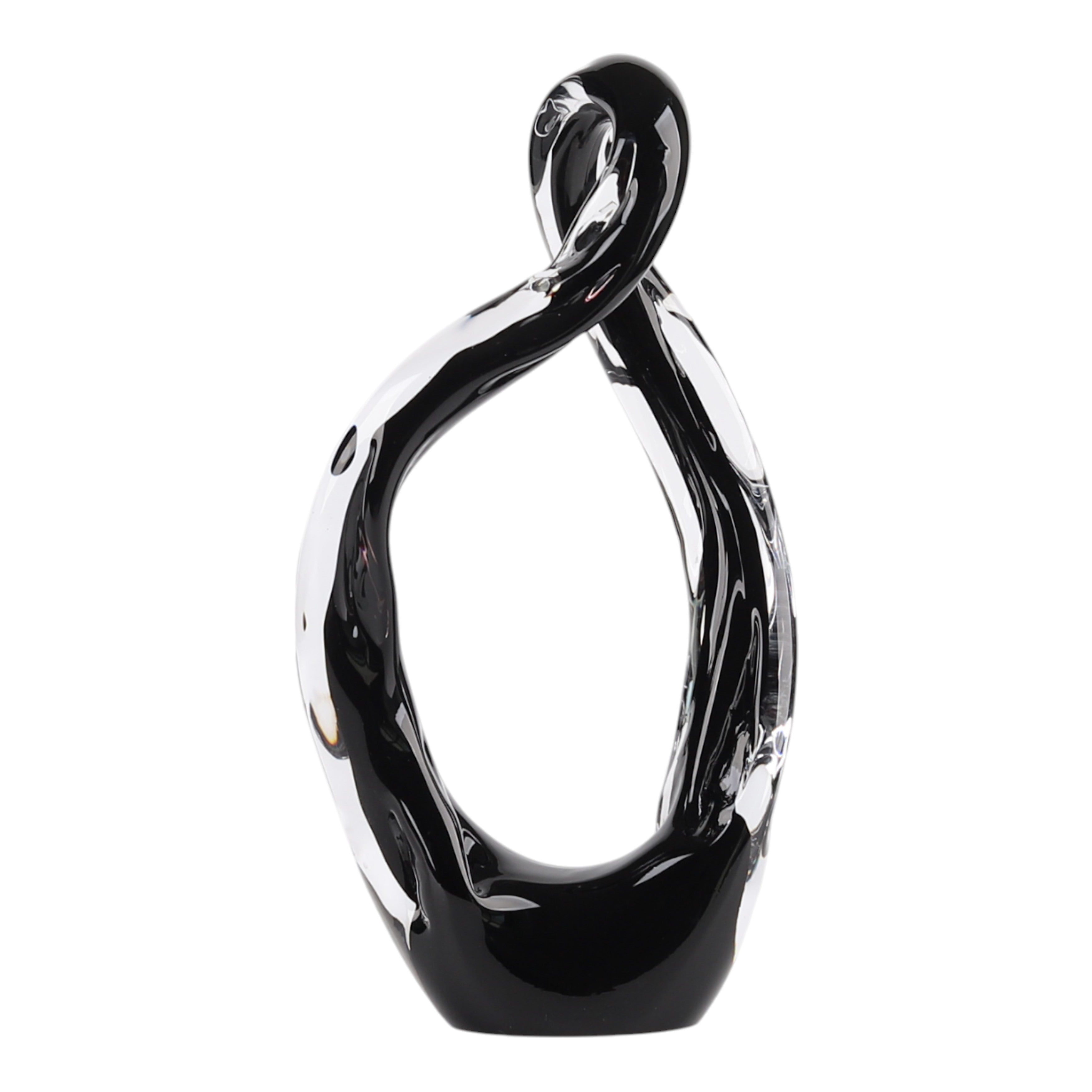 14" Zelah Black Glass Sculpture