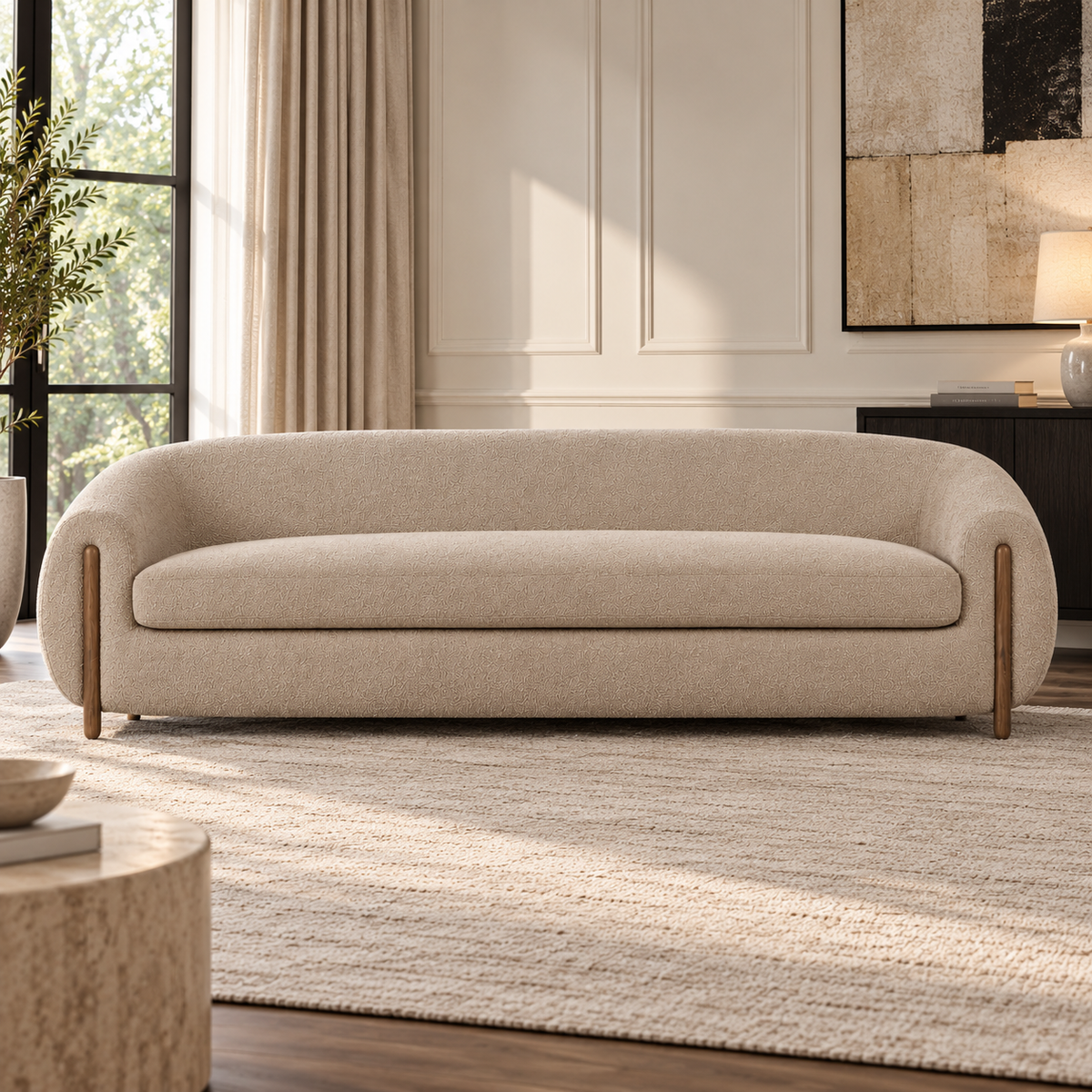 Grace Camel Boucle XL Sofa (265cm)