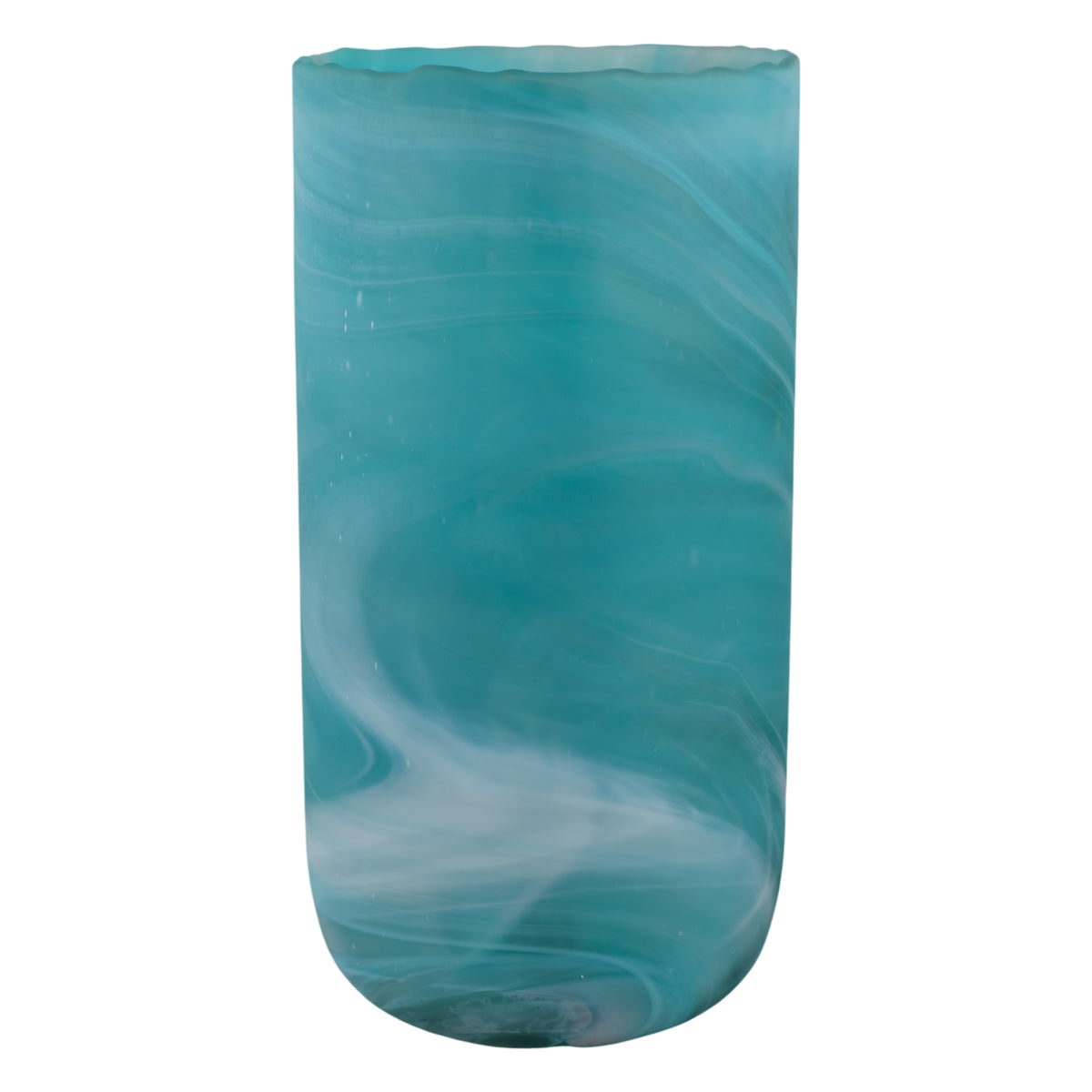 وعاء زجاجي بلون أزرق وبتصميم دوامي من كنت Kent Blue Swirl Glass Vase